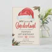 Winter ONEderland Kerstmis Kerstman Hoed Verjaarda Kaart (Staand voorkant)