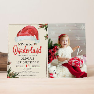 Winter ONEderland Kerstmis Kerstman Hoed Verjaarda Kaart
