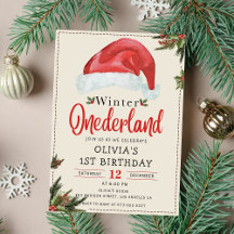 Winter ONEderland Kerstmis Kerstman Hoed Verjaarda