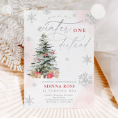 Winter Onederland Kerstmis Rood en Zilver Birthday Kaart