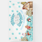 Winter onederland Kerstmis verjaardag Banner (Verticaal)