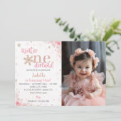 Winter Onederland Kerstmis Verjaardag Uitnodiging (Staand voorkant)