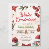 Winter ONEderland Kerstmis Winter Eerste Verjaarda Kaart (Voorkant)