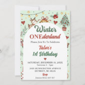 Winter Onederland Kerstrendier 1e verjaardag Kaart (Voorkant)