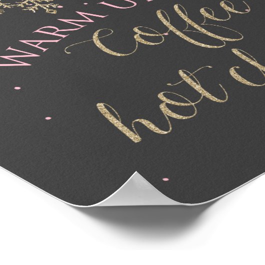 Winter Onederland Koffie- en Warme Chocolade Bord Poster (Hoek)