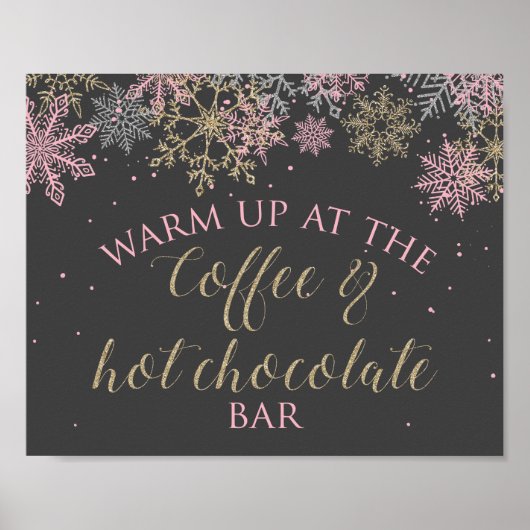Winter Onederland Koffie- en Warme Chocolade Bord Poster (Voorkant)