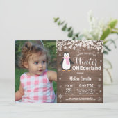 Winter Onederland Landelijke Pinguïn Meisje 1e Ver Kaart (Staand voorkant)