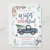 Winter ONEderland Marine Winter Truck Sneeuwman Fe Kaart (Voorkant)