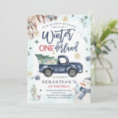 Winter ONEderland Marine Winter Truck Sneeuwman Fe Kaart (Staand voorkant)