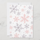 Winter ONEderland Meisje 1e Verjaardagsuitnodiging Kaart (Achterkant)