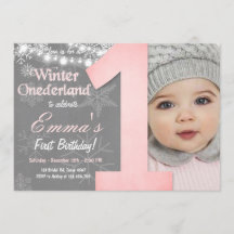 Winter Onederland Meisje Grijs Sneeuwvlok Verjaard