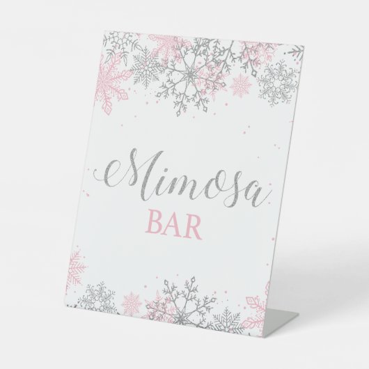 Winter Onederland Mimosa Bar Reclamebord Met Voetstuk (Voorkant)