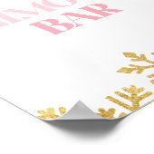 Winter Onederland Mimosa bar teken roze en goud Poster (Hoek)