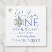 Winter ONEderland Minimalistisch Jongen 1e Verjaar Bedankjes Labels (Voorkant)