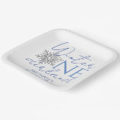 Winter ONEderland Minimalistisch Jongen 1e Verjaar Papieren Bordje (Gebogen)