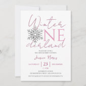 Winter ONEderland | Minimalistisch meisje 1e verja Kaart (Voorkant)