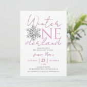 Winter ONEderland | Minimalistisch meisje 1e verja Kaart (Staand voorkant)