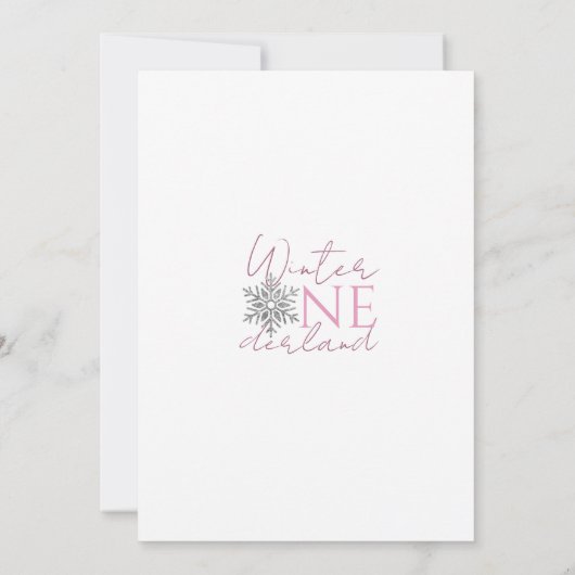 Winter ONEderland | Minimalistisch meisje 1e verja Kaart (Achterkant)