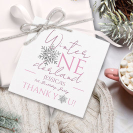 Winter ONEderland minimalistisch meisje 1e verjaar Bedankjes Labels