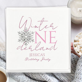 Winter ONEderland minimalistisch meisje 1e verjaar Servet