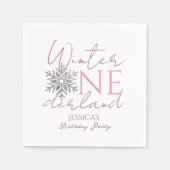 Winter ONEderland minimalistisch meisje 1e verjaar Servet (Voorkant)