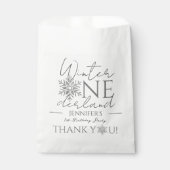 Winter ONEderland Minimalistisch zilver 1e verjaar Bedankzakje (Voorkant)