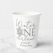 Winter ONEderland Minimalistisch zilver 1e verjaar Papieren Bekers (Voorkant)