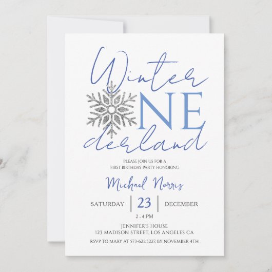 Winter ONEderland | Minimalistische jongen 1e verj Kaart (Voorkant)