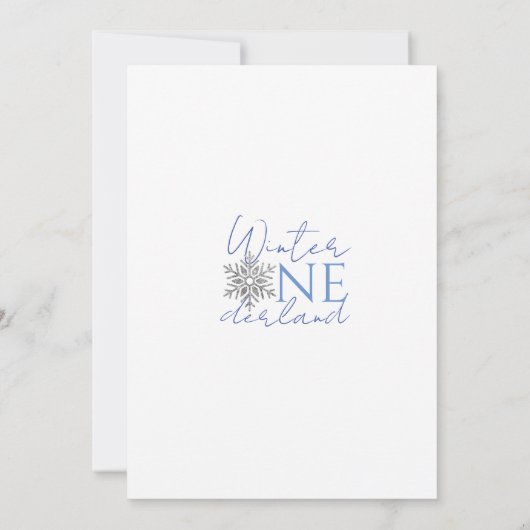 Winter ONEderland | Minimalistische jongen 1e verj Kaart (Achterkant)