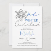 Winter ONEderland | Minimalistische jongen 1e verj Kaart (Voorkant)