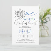 Winter ONEderland | Minimalistische jongen 1e verj Kaart (Staand voorkant)