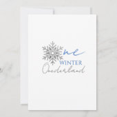 Winter ONEderland | Minimalistische jongen 1e verj Kaart (Achterkant)