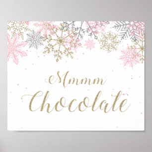 Winter Onederland Mmmm Chocolade Bord Poster