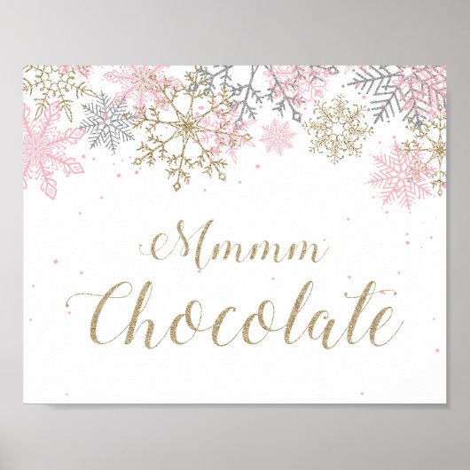 Winter Onederland Mmmm Chocolade Bord Poster (Voorkant)