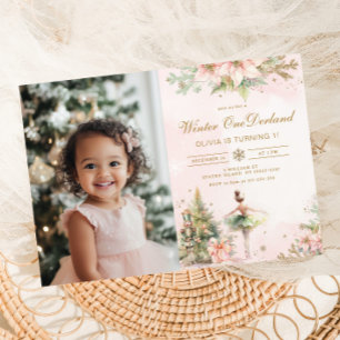 Winter Onederland Notenkraker 1e verjaardag foto Kaart