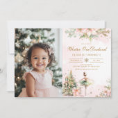 Winter Onederland Notenkraker 1e verjaardag foto Kaart (Voorkant)