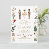 Winter Onederland Notenkraker 1e verjaardag Kaart (Staand voorkant)