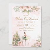 Winter Onederland Notenkraker 1e verjaardag pastel Kaart (Voorkant)