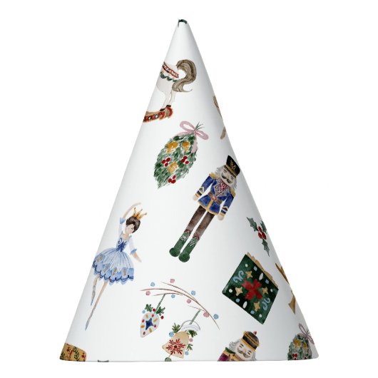 Winter onederland Notenkraker blauw goud ballerina Feesthoedjes (Rechts)