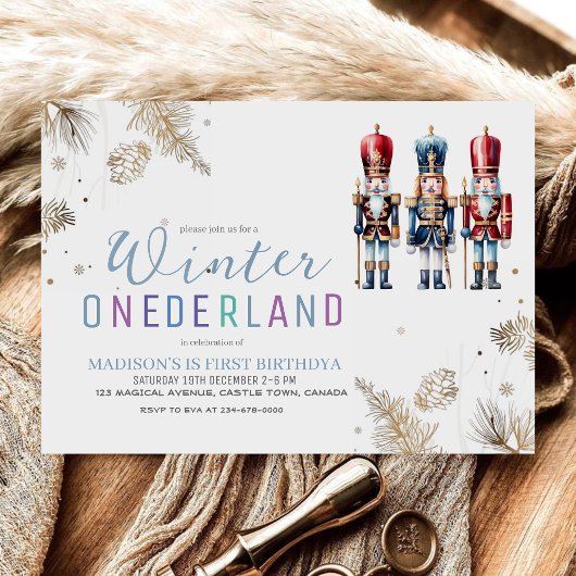 Winter Onederland Notenkraker Verjaardagsfeest 1e Kaart