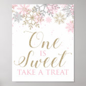 Winter Onederland One is Sweet Neem een traktbord Poster (Voorkant)