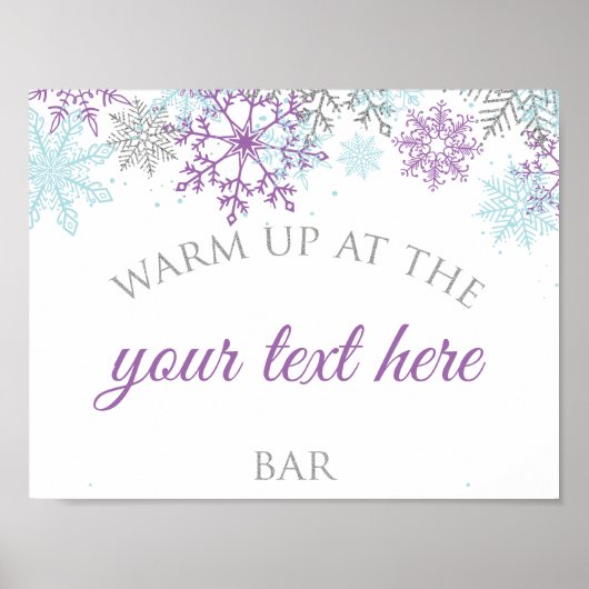 Winter Onederland Opwarmbare Paarse Poster (Voorkant)