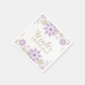 Winter Onederland Paars en Gold Snowflake Servet (Hoek)
