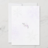 Winter ONEderland Paarse sneeuwvlok 1e uitnodiging (Achterkant)