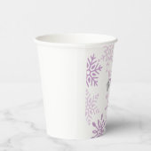 Winter Onederland Paarse sneeuwvlok 1e verjaardag Papieren Bekers (Rechts)