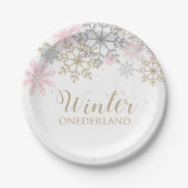 Winter Onederland Papieren Bord (Voorkant)