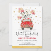 Winter ONEderland Party Animals 1st Birthday Kaart (Voorkant)