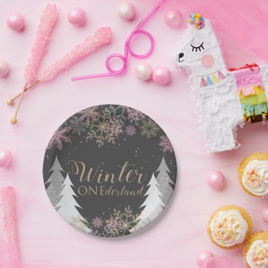 Winter Onederland Party Borden eerste verjaardag Papieren Bordje (Feest)