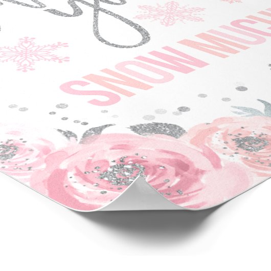 Winter ONEderland Party Dank u veel sneeuwteken Poster (Hoek)