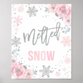 Winter ONEderland Party Decor Melted Snow Sign Poster